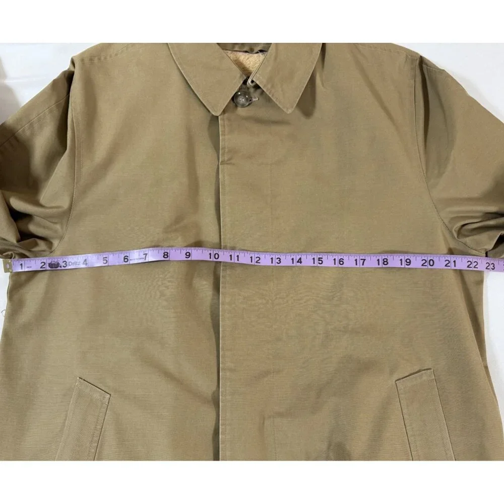 Vintage Briarcliff Tan Trench‎ Raincoat Men’s 38R Zip Out Liner Made in Okinawa